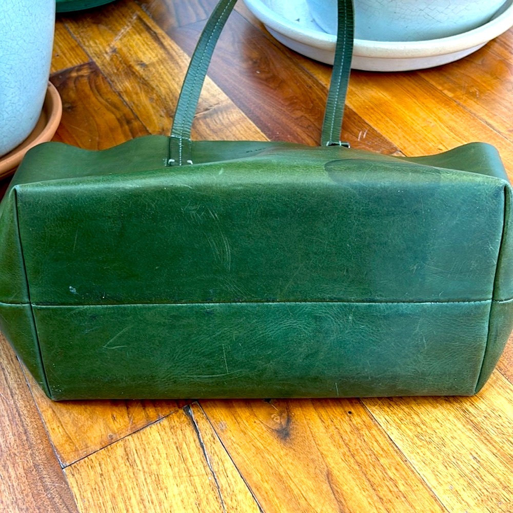 RARE Clare V bag tote leather large green - Picture 7 of 10